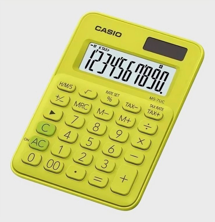 Calculadora CASIO tipo mini escritorio MS-7UC Celeste -1