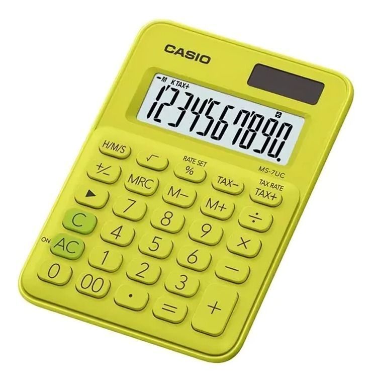 Calculadora CASIO tipo mini escritorio MS-7UC Celeste -2