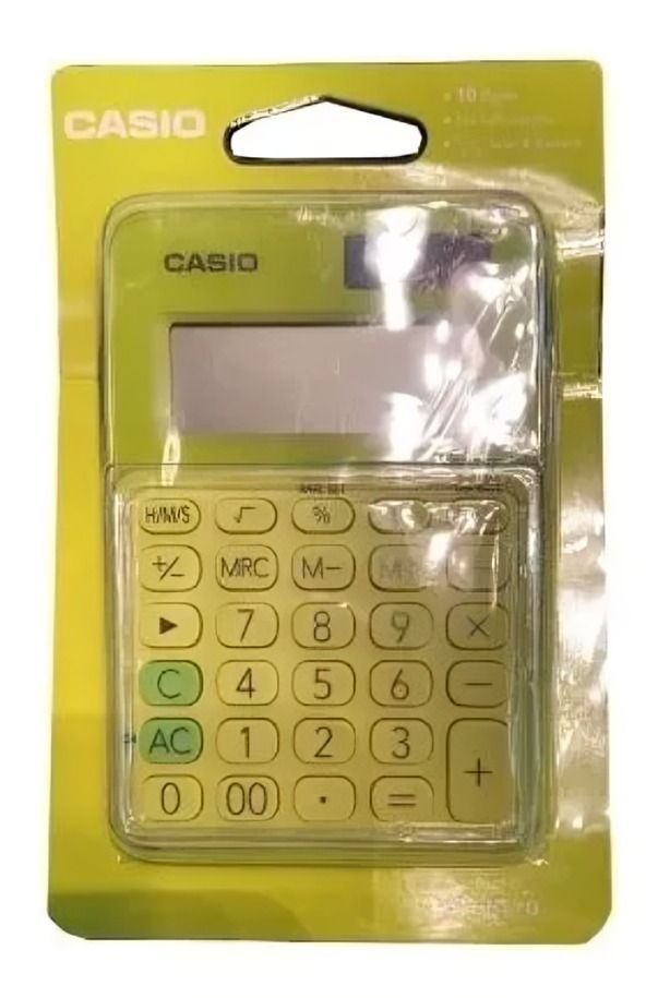 Calculadora CASIO tipo mini escritorio MS-7UC Celeste -3