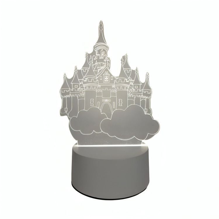 Lampara LED De Mesa 3D USB Luz Castillo