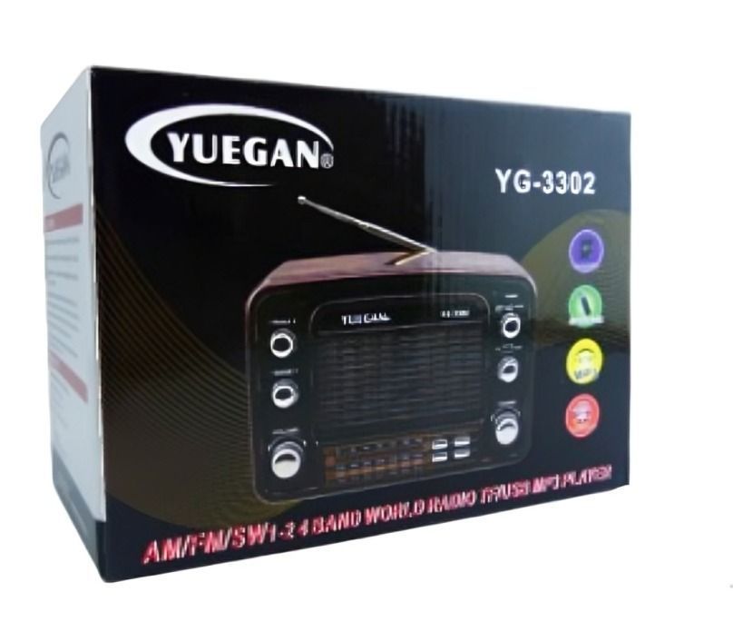 RADIO MULTIBANDA YUENGAN MOD YG-3302 RETRO USB-TF   (NEGRO)-2
