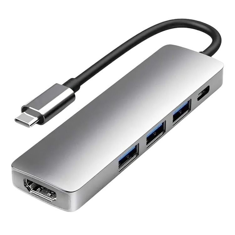 Adaptador Usb Hub Hdmi Tipo C 3 X Usb 3.0 6en1-0