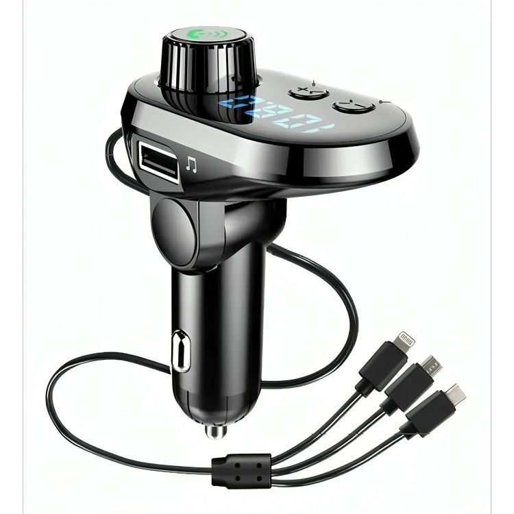 Transmisor 5 En 1 Fm Bluetooth Usb Mp3 Auto-0