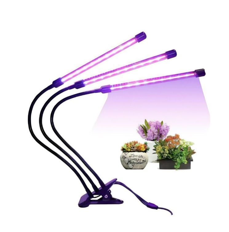 LAMPARA 72 LED UV CON USB CULTIVO INDOOR TRIPLE FOCO CON BROCHE AJUSTABLE CAJA-0