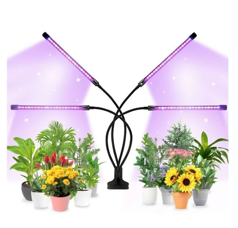 LAMPARA 72 LED UV CON USB CULTIVO INDOOR TRIPLE FOCO CON BROCHE AJUSTABLE CAJA-2