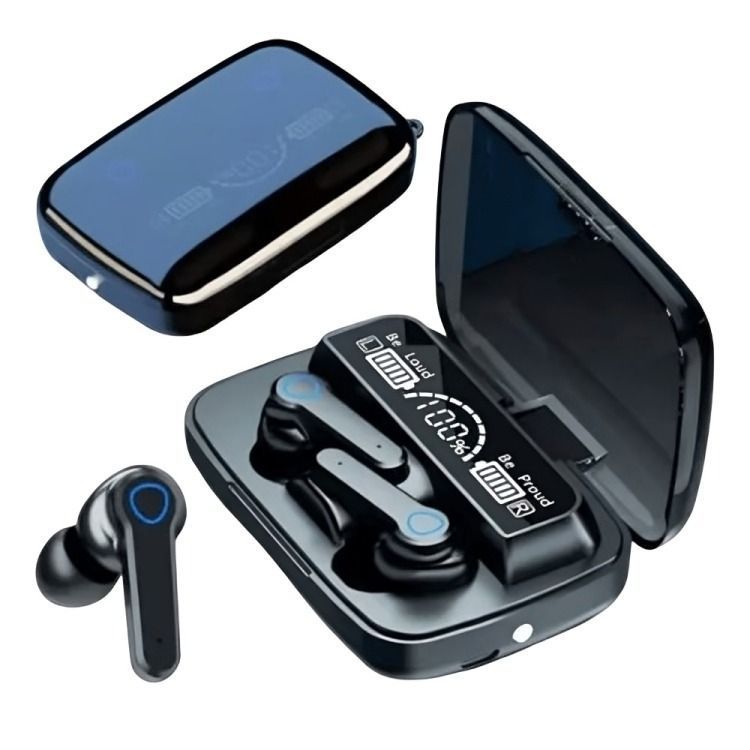 Audífonos inalámbricos M19 con Powerbank y Linterna-1