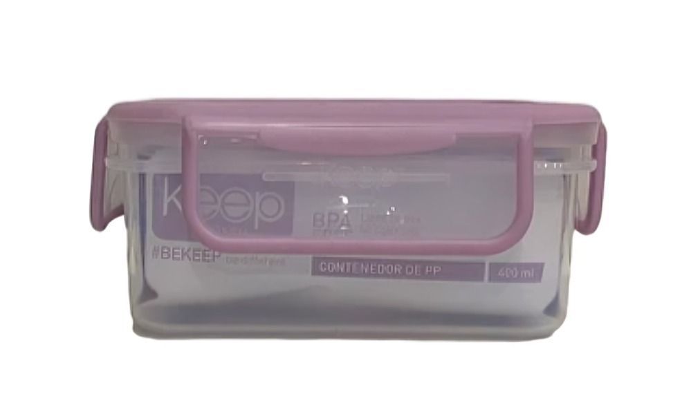 HERMETICO PP 400ML RECTANGULAR ROSADO-0