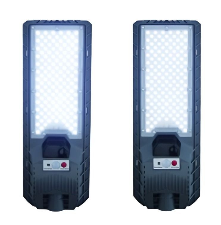 FOCO CON BRAZO SOLAR 500W PVC 140 LED CON CONTROL REMOTO SENSOR 40X15CM -2