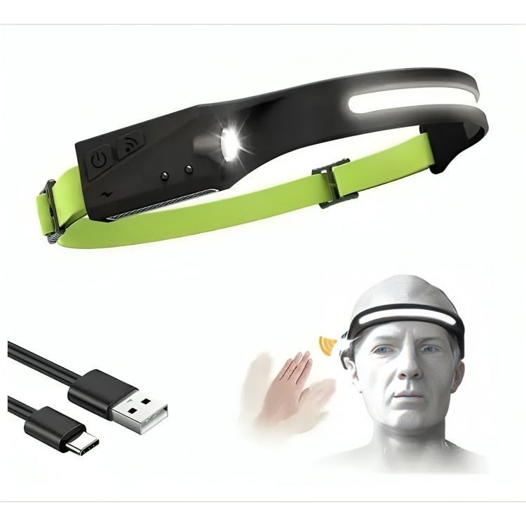 Linterna Frontal Con Sensor Recargable Cintillo Minera-1