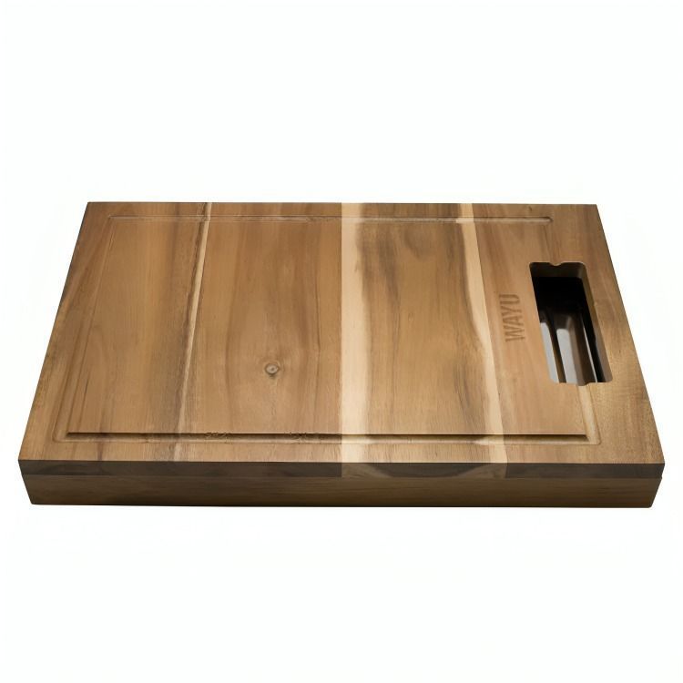 TABLA MADERA BANDEJA DE ACERO WAYU-0