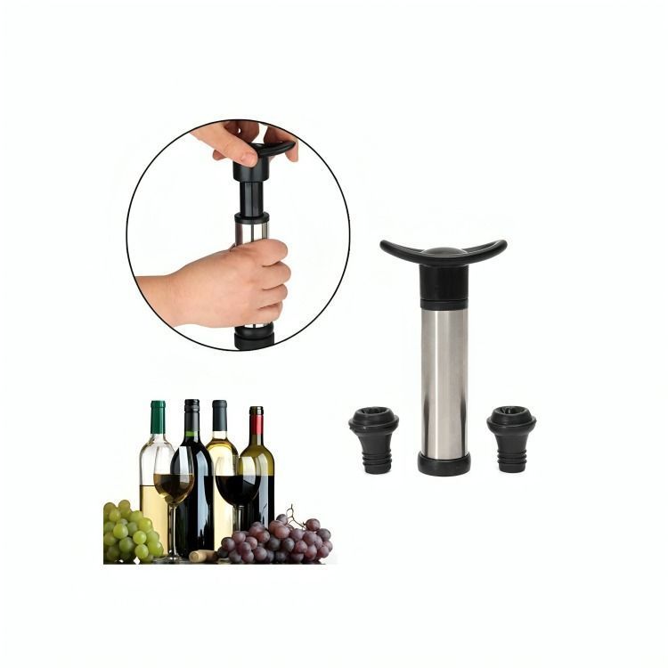 BOMBA DE VACÍO CON TAPAS PARA BOTELLAS DE VINO-2