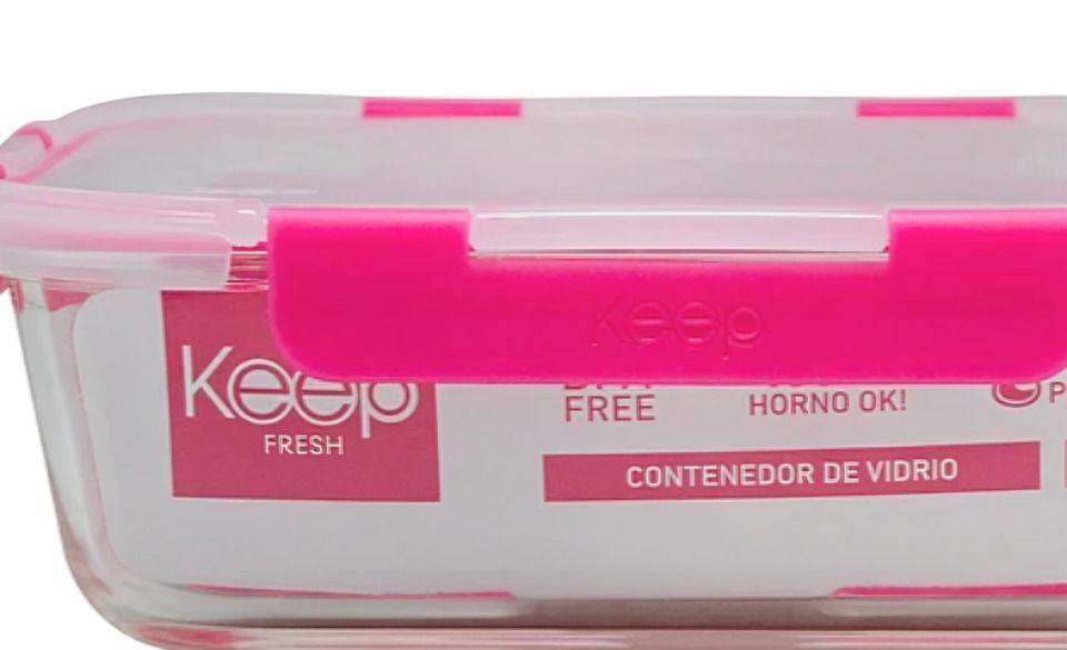 HERMETICO RECTANGULAR 1520ML GLASS KEEP FUCSIA-1