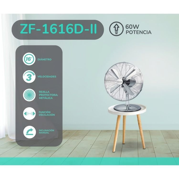 Ventilador Pedestal 16 Metal Zf-1616-ii Kendal -3
