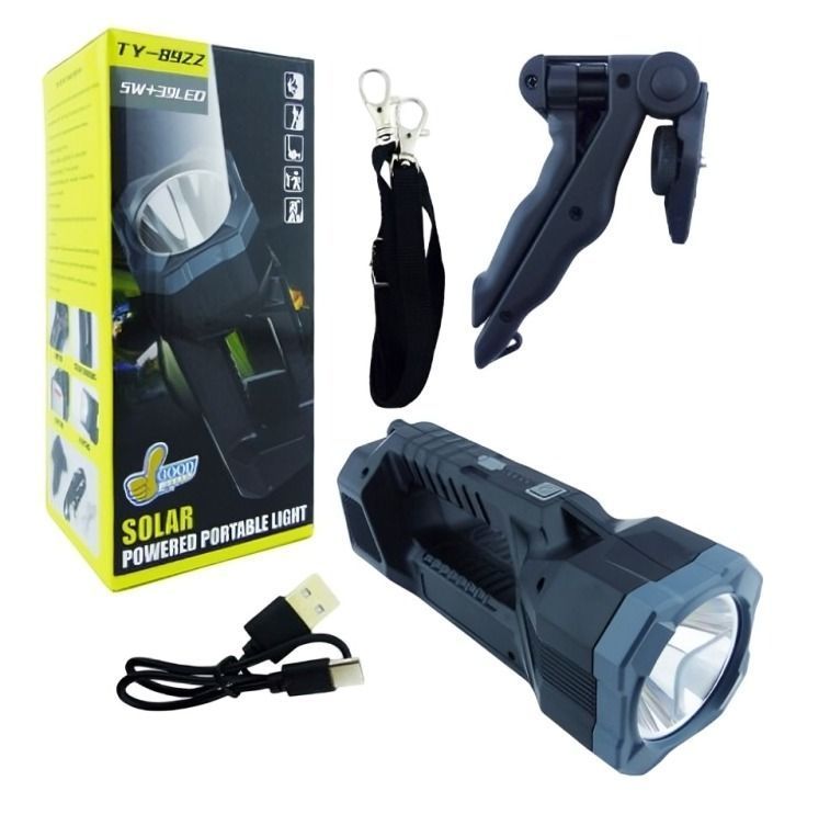 LINTERNA LED SOLAR TY-89ZZ 12W+39 LED + TRIPODE + BALIZA-1