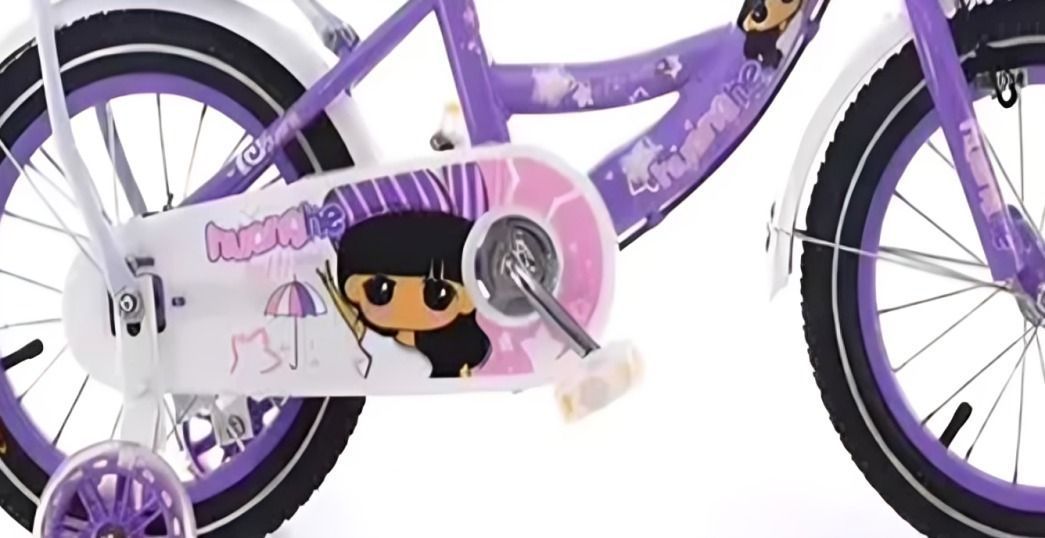 Bicicleta Infantil Con Canasto Y Ruedas De Apoyo Aro 12 Morado-1