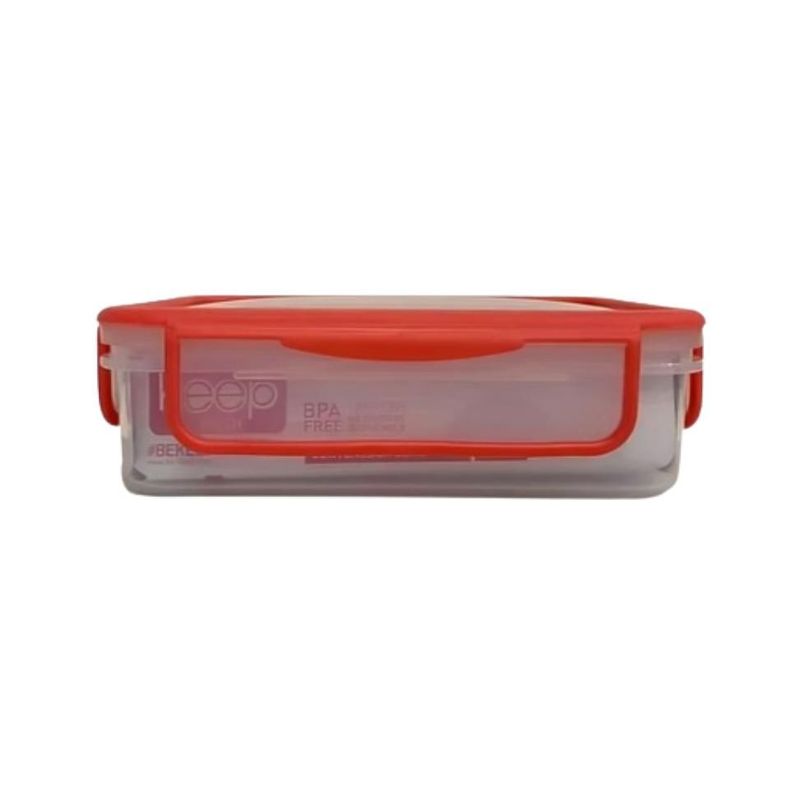 HERMETICO PP 600ML RECTANGULAR ROJO-0