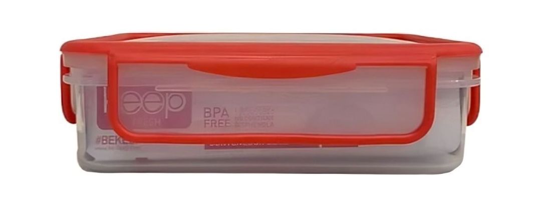 HERMETICO PP 600ML RECTANGULAR ROJO-2