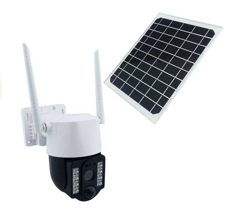 CAMARA VIGILANCIA IP EXTERIOR 8 LED SOLAR WIFI MOD.VC3-W CON MOVIMIENTO APP V380 PRO CON PANEL -0