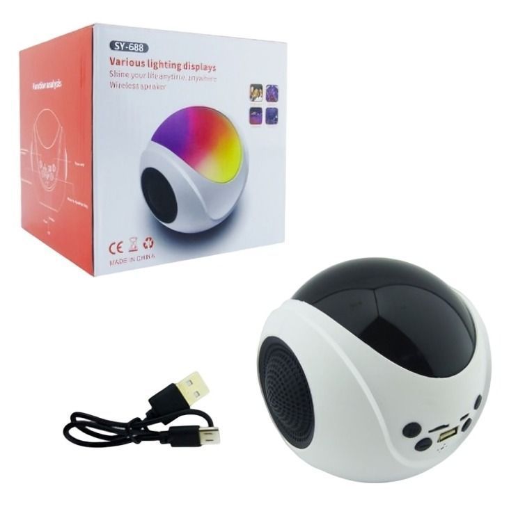 PARLANTE RECARGABLE MOD SY-688 PARTY LUZ RGB USB-2