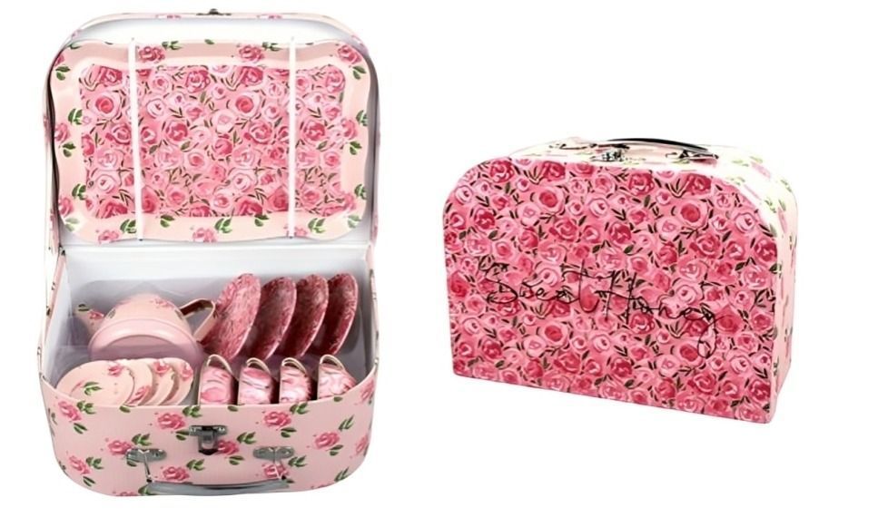 Set Tetera Metalico Color Rosa-1