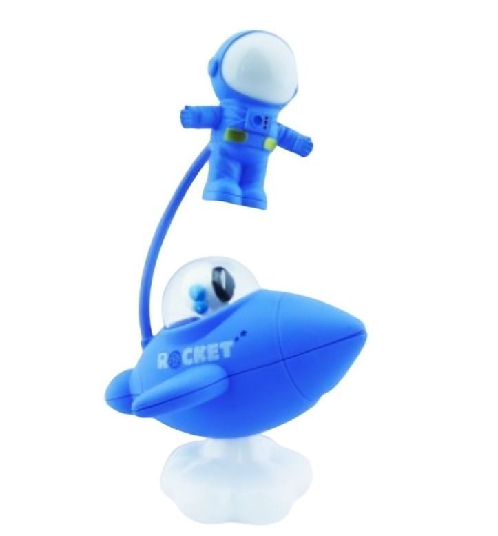 LAMPARA ESCRITORIO LED PARA NIÑO NAVE ESPACIAL CON ASTRONAUTA CON LUZ -0