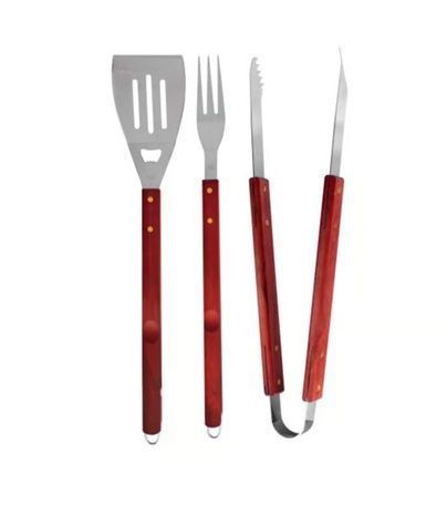 Set Parrillero Tres Piezas para Asado De Madera Y Fierro-0