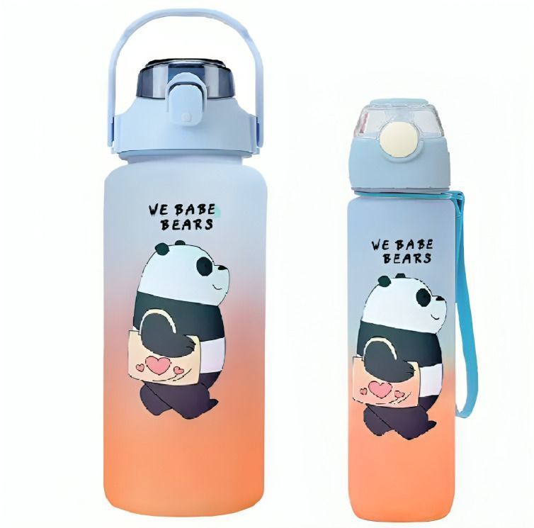 Pack 2 Botellas Agua Motivacional De 2 Litros Y 900ml Osos-0