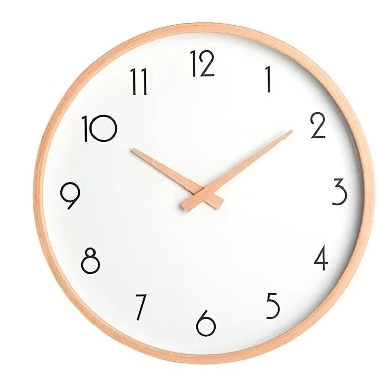 Reloj De Muralla Redondo Madera plástica Clara Análogo-2