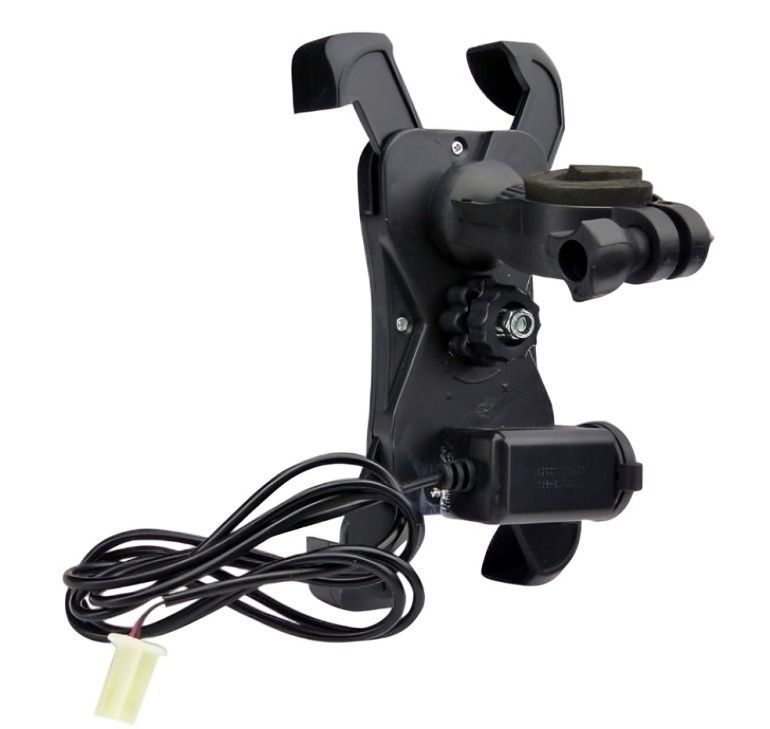 PORTA SMARTPHONE CON USB DE CARGA PARA MOTO ( NEGRO )-1