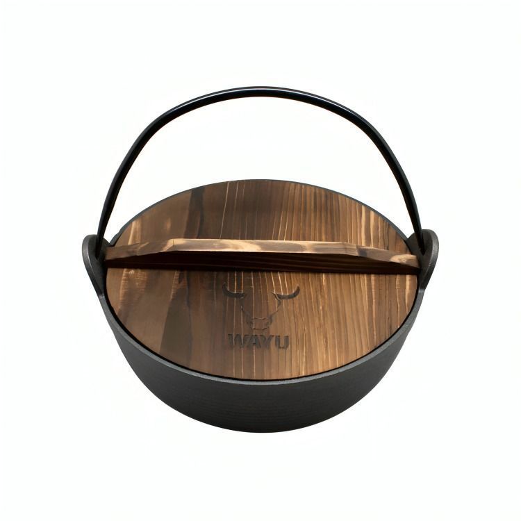 OLLA CON TAPA DE MADERA WAYU IRON CAST-0
