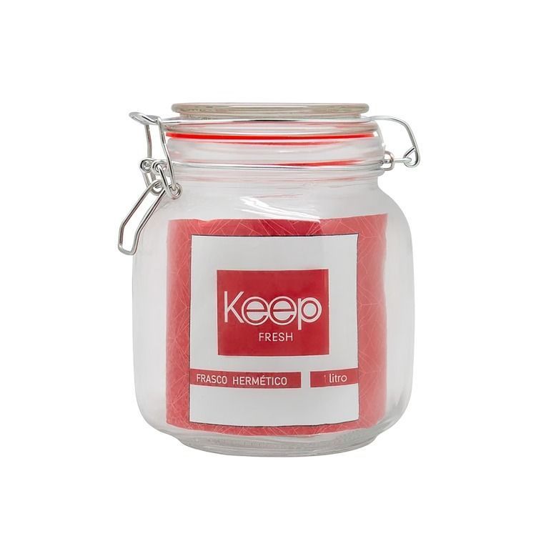 FRASCO HERMETICO 1000 ML ROJO