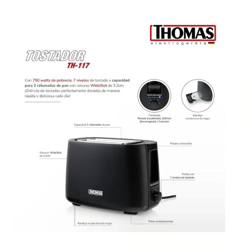TOSTADOR THOMAS TH-117-2