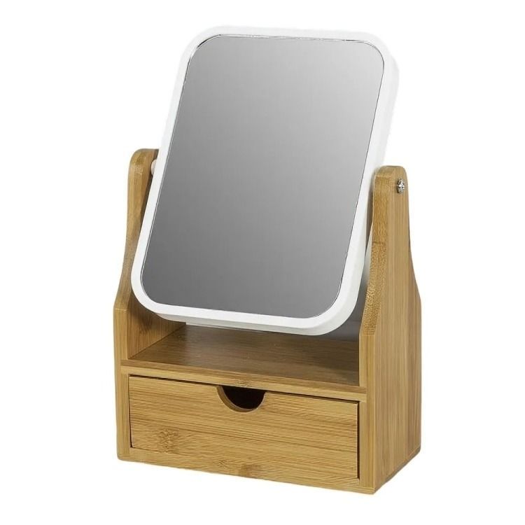 Espejo De Maquillaje Rotacion 360 Espejo De Mesa Con Cajon-0