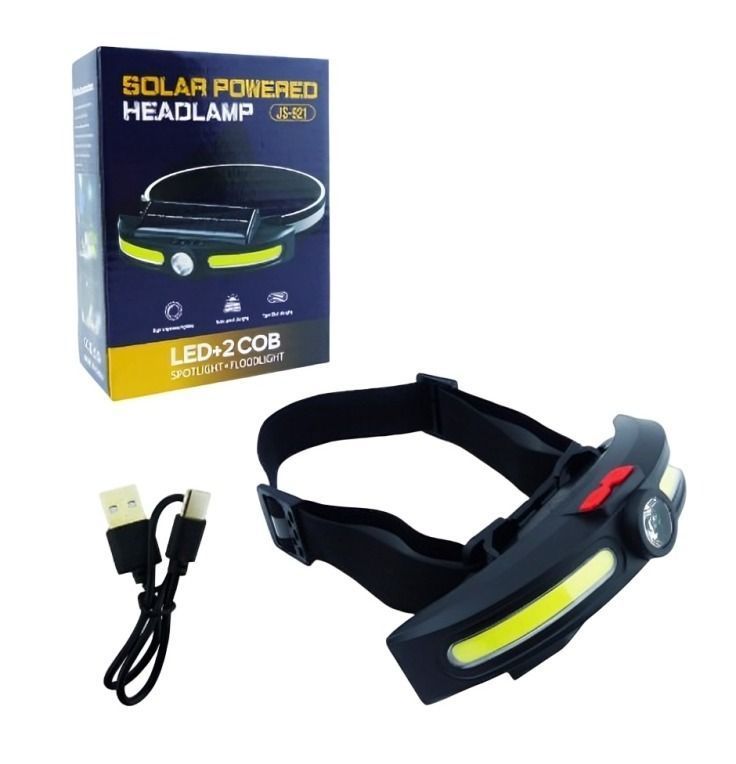LINTERNA LED 1+ 2LED COB BANDA SOLAR JS-921 RECARGABLE-3