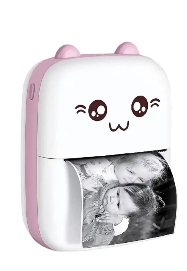 Mini Impresora Térmica Portátil Bluetooth Gatito + 11 Rollos-1