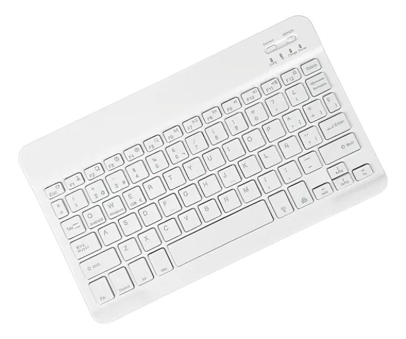 Teclados Bluetooth Español Blanco con Luz-0