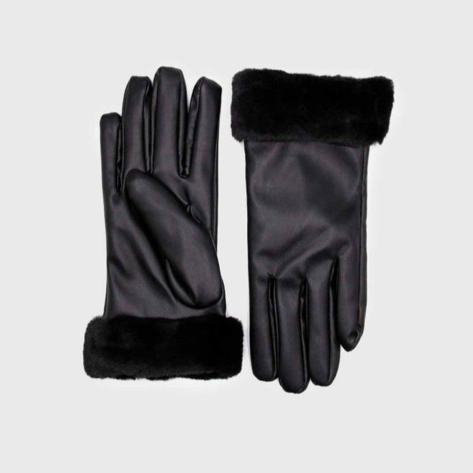 GUANTE CUERINA FORRADO SUAVE PELUDO NEGRO ADULTO MUJER -0