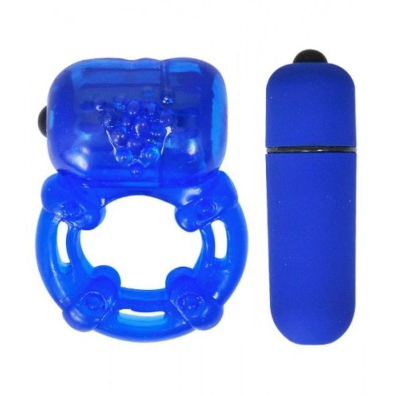 Anillo Vibrador Fantasy Loves + Bala Vibradora Azul-0