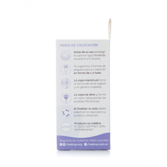 Copita Menstrual Real Cup talla S y M-3