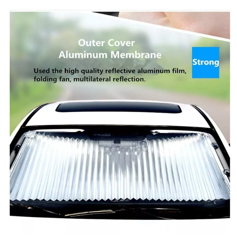 Quitasol Retractil Parasol Enrollable Parabrisas Auto 46x140-6