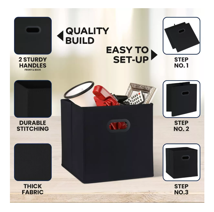 Pack 3 Cajas Cubo Organizador Plegable Tela Closet Ropa Etc-2