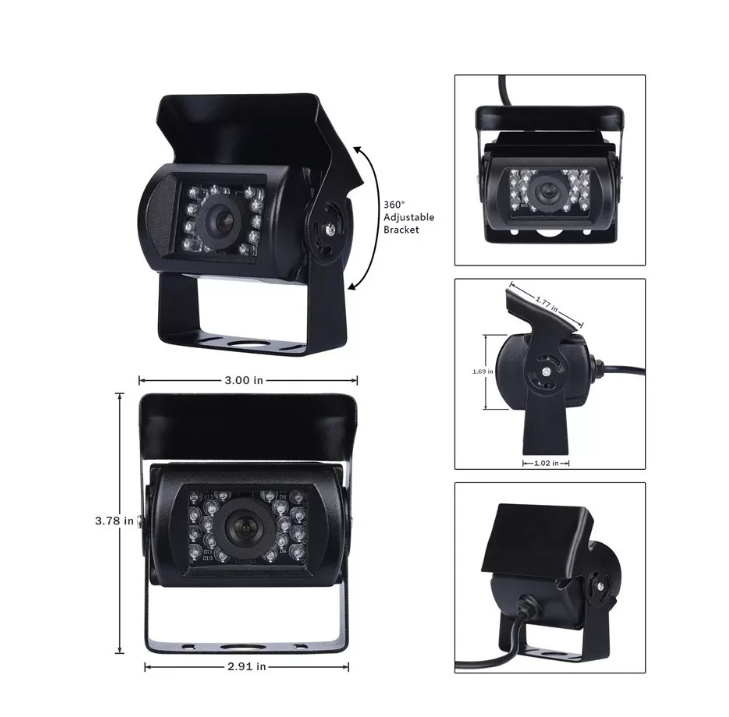 Hd Camara Auto Visión Nocturna Retroceso Ip66 24v-1