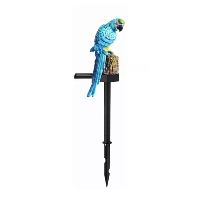 Lampara Led Solar Pajaro Loro Jardin Terraza Decoracion-0