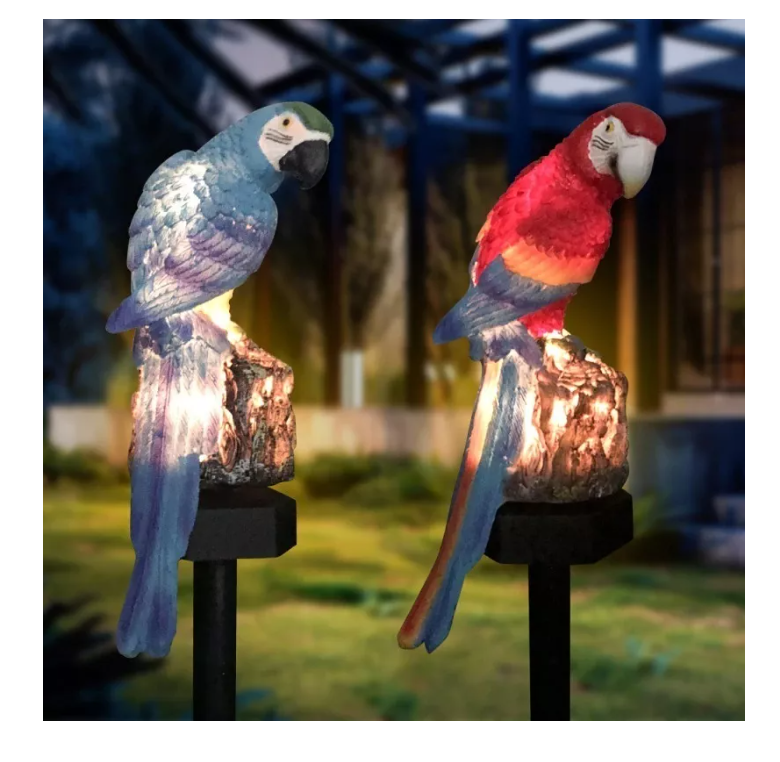 Lampara Led Solar Pajaro Loro Jardin Terraza Decoracion-4