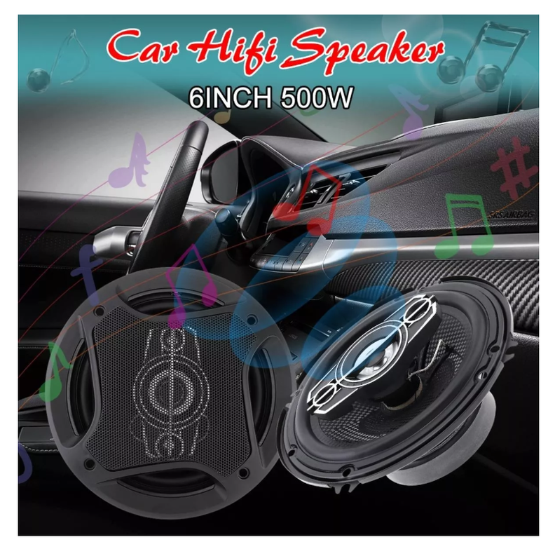 Kit 2 Parlantes Auto 16cm Redondo 500w Coaxial-7