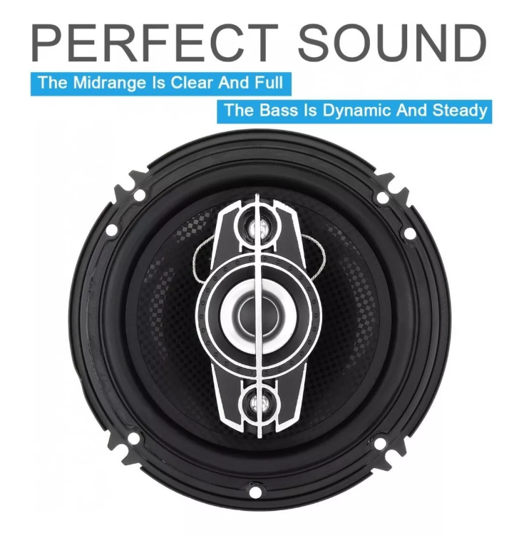 Kit 2 Parlantes Auto 16cm Redondo 500w Coaxial-3