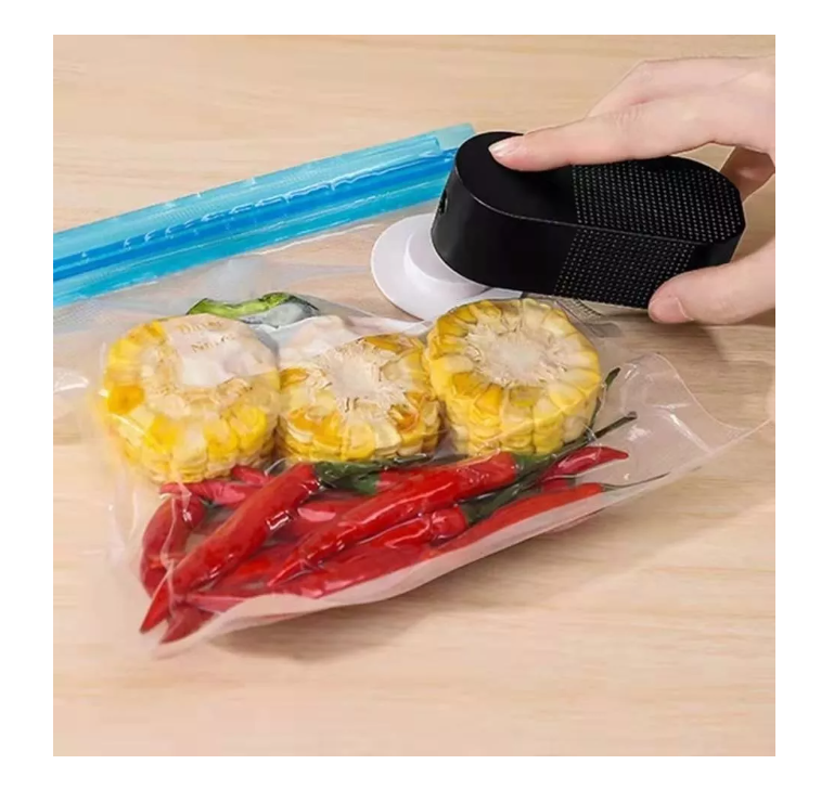 Mini Compresor Aire Inflador Vacío Alimento 2 En 1 + 5 Bolsa-6