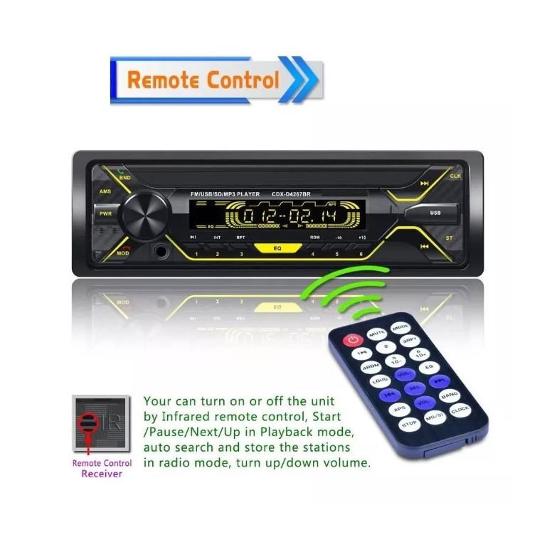 Radio Auto Panel Desmontable Bluetooth Mp3 Aux Usb-6
