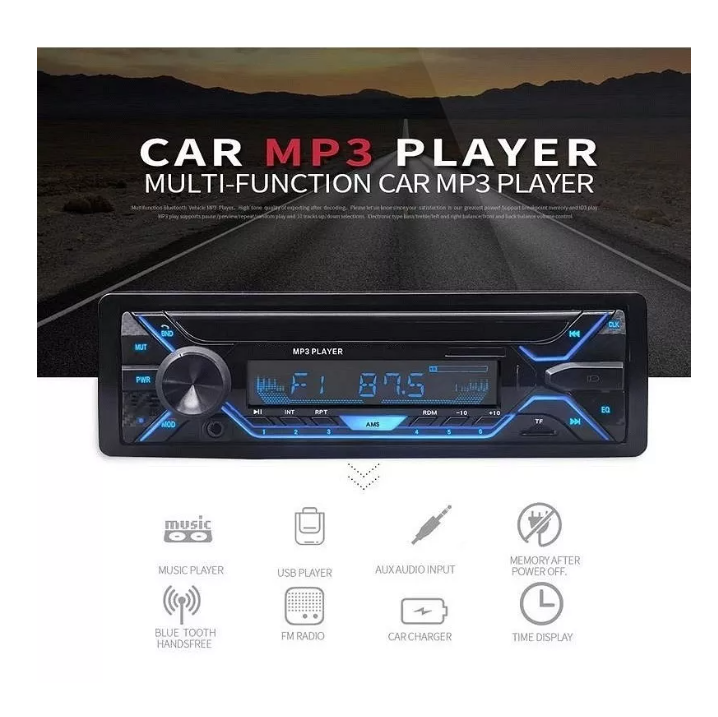 Radio Auto Panel Desmontable Bluetooth Mp3 Aux Usb-2