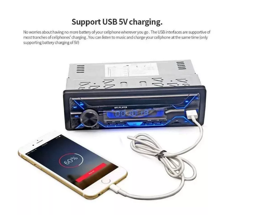 Radio Auto Panel Desmontable Bluetooth Mp3 Aux Usb-4
